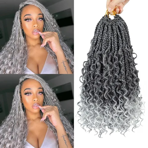 Miniatura 35 de Goddess Box Braids 1B3330 - Trenzas de ganchillo bohemias de 10 pulgadas para mujeres negras, paquete de 7 paquetes de trenzas bohemias preenlazadas