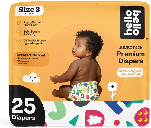 Miniatura 32 de Pañales Hello Bello, talla 4 (22-37 libras) Flower Child, 21 unidades de pañales desechables premium para bebé, hipoalergénicos con sensación suave
