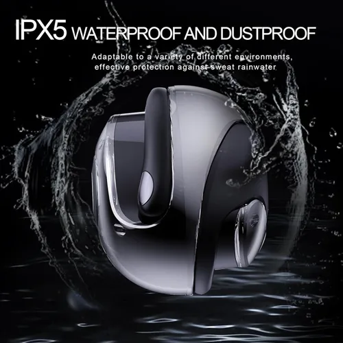 Miniatura 5 de Auriculares de oído abierto inalámbricos Bluetooth 5.4, OWS Auriculares colgantes inalámbricos con ganchos para los oídos y micrófono, IPX5