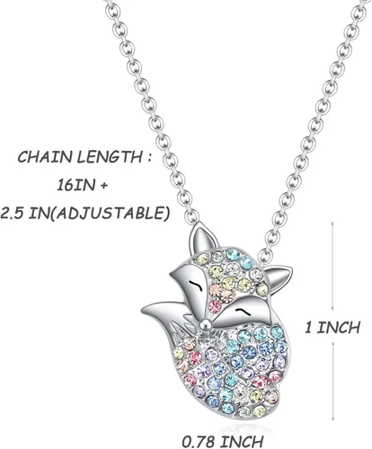 Miniatura 2 de Dinosaurio caballo unicornio lama zorro colibrí sirena flamenco lobo regalos para niñas y mujeres collar de animales para niñas joyería