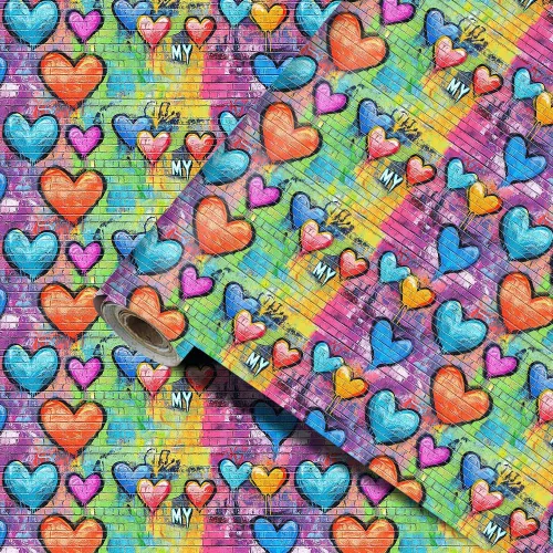 Miniatura 13 de Papel tapiz autoadhesivo para el día de San Valentín, diseño de rosas, diseño de corazón rosa floral, para decoración de pared de dormitorio, baño