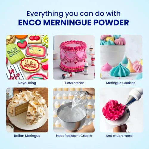 Miniatura 3 de ENCO Merengue Powder 8.8 oz: perfecto para glaseado real, galletas de merengue, crema de mantequilla americana y más - Sabor vainilla