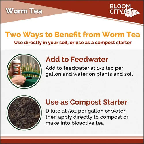 Miniatura 4 de Bloom City concentrado de té de lombrices orgánico y compost y potenciador Bokashi, 1/2 pinta (8 oz)