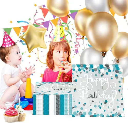 Miniatura 3 de Servilletas desechables de 2 capas desechables ecológicas para fiestas de cumpleaños para adultos y niños, paquete de 40 servilletas desechables