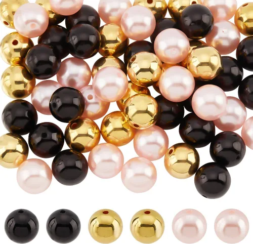 Miniatura 7 de PH PandaHall 60 cuentas de perlas de 0.787 pulgadas (0.787 in), cuentas de chunk para bolígrafo, cuentas focales acrílicas rojas, cuentas grandes