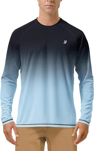 Miniatura 25 de Roadbox Camisas de Protección Solar UV UPF 50+ para Hombres Manga Larga SPF Rash Guard para Pesca Senderismo Natación Correr 2 Pack - blanco