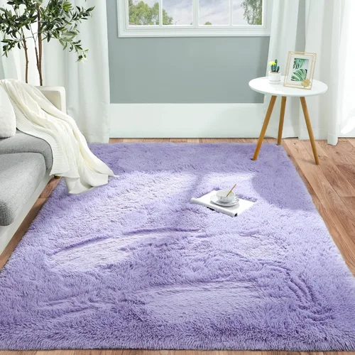 Miniatura 14 de Pettop Alfombra de Área Esponjosa Azul Marino para Dormitorio Sala de Estar, 4x6 Pies Alfombras Suaves de Felpa Mullidas y Peludas para Niñas Niños