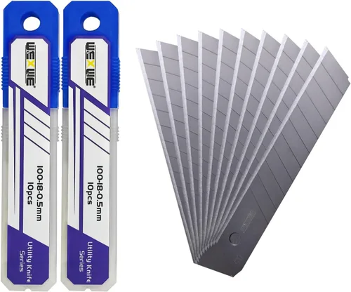 Miniatura 5 de Cuchillas de repuesto de cuchillo utilitario de 0.709 in, cuchillas de acero SK4 a presión de 60 grados para cuchillos de corte retráctiles, hobby