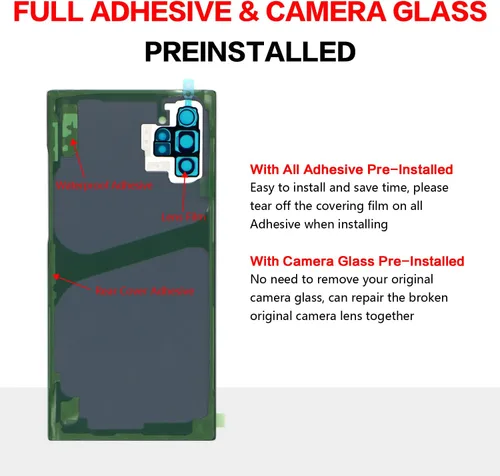 Miniatura 4 de Compatible con Samsung Galaxy Note 10+ Plus - Tapa trasera de cristal de repuesto de 6.8 pulgadas SM-N975U, todos los operadores con manual
