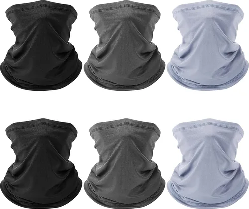 Miniatura 9 de Paquete de 6 polainas de cuello para hombres y mujeres, máscara de verano contra el polvo UV, polainas de enfriamiento para el cuello, cubierta