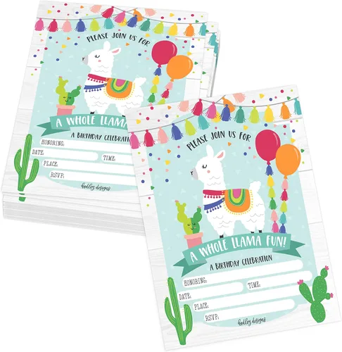Miniatura 11 de Hadley Designs Invitaciones de cumpleaños para niños y niñas con temática de corral – 25 invitaciones de fiesta de cumpleaños de animales de granja