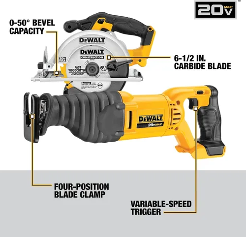 Miniatura 7 de DEWALT - Juego combinado de 9 herramientas eléctricas 20V MAX, herramientas eléctricas inalámbricas con 2 baterías y cargador (DCK940D2)