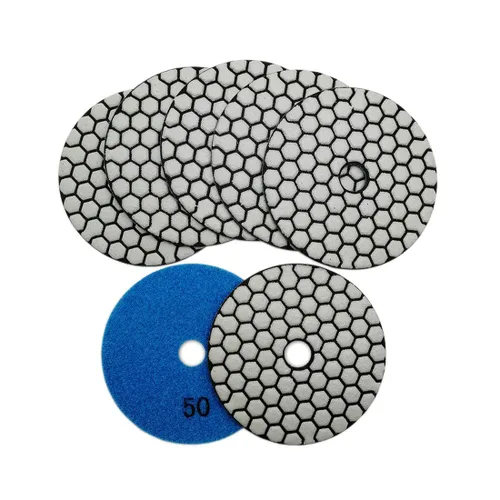 SHDIATOOL Almohadillas de pulido de diamante seco de 4 pulgadas, grano 50, almohadillas de lijado de diamante, almohadillas de pulido para granito,