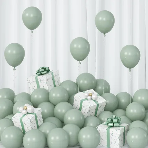 Miniatura 15 de Globos azul claro de látex de 5, 10, 12, 18 pulgadas, diferentes tamaños, 103 piezas de globos mate azul cielo azul bebé para decoración de fiesta
