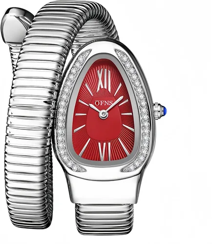 Miniatura 11 de OFNS Relojes de Serpiente para Mujeres Reloj de Pulsera Tipo Brazalete de Lujo con Forma de Serpiente con Diamantes de Cuarzo Esfera con Números