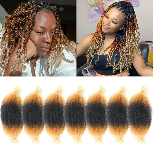 Miniatura 28 de 3 paquetes de cabello trenzado Marley Twist de 8 pulgadas, cabello afro twist elástico preseparado para rastas suaves de imitación, cabello