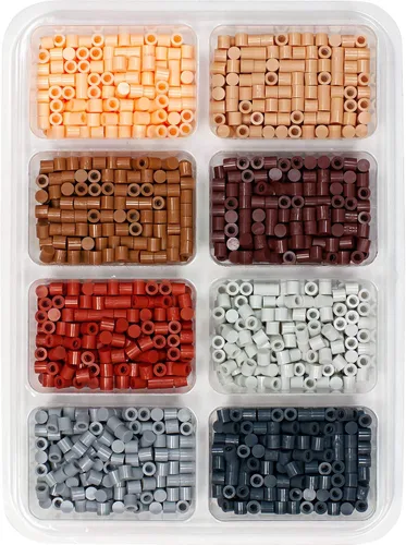 Miniatura 3 de Perler Bandeja de cuentas con tapas de colores neutros, 2000 piezas