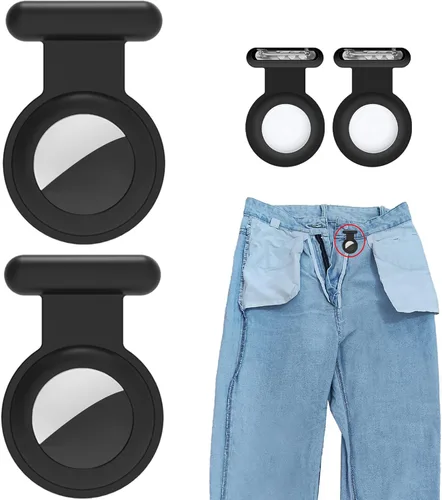 Paquete de 2 soportes para rastreador, GPS oculto de silicona para niños con pin invisible, cubierta antipérdida para niños, ancianos, mascotas,