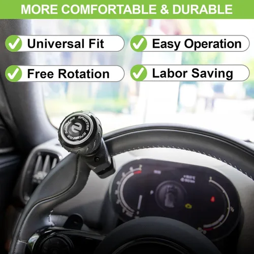 Miniatura 9 de Spurtar - Pomo giratorio para volante, universal, con función de seguridad para automóviles, camiones, carretillas elevadoras, tractores, botes