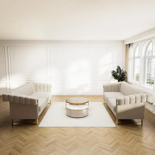 Miniatura 3 de Sofás de terciopelo de 83 pulgadas para sala de estar, cómodos sofás tapizados de 3 plazas para apartamento moderno para espacios pequeños (negro)