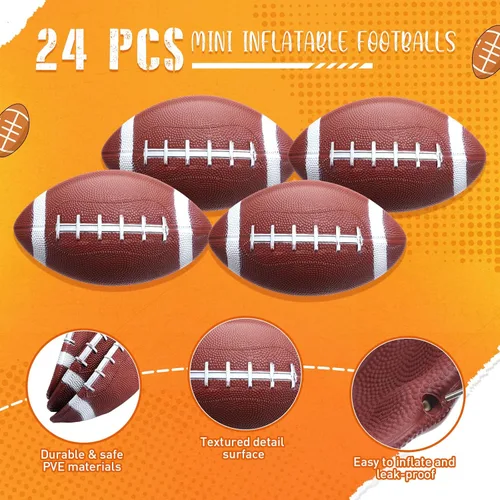Miniatura 3 de Libima 24 mini pelotas inflables de fútbol de 7 pulgadas, pequeñas pelotas de fútbol de goma para juegos al aire libre e interior, regalos de fiesta