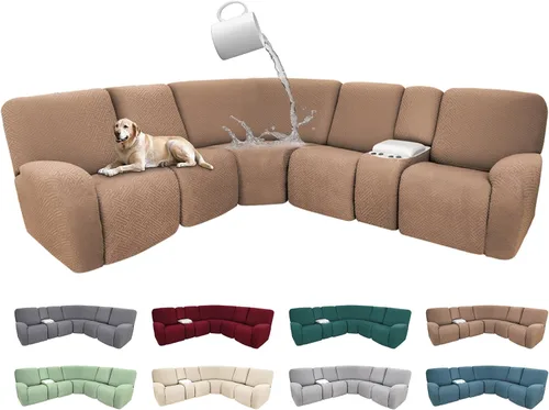 Miniatura 40 de Fundas de sofá reclinable seccional 100% impermeables para sofá reclinable en forma de L, funda de sofá modular de esquina en forma de L, fundas