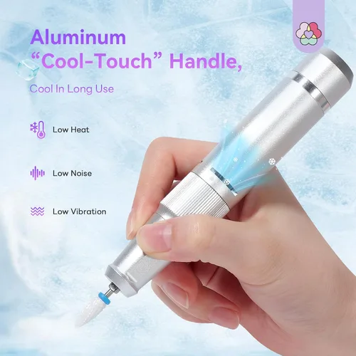 Miniatura 5 de SAVILAND Taladro de uñas profesional 40000 RPM: kit de taladro eléctrico portátil para uñas, máquina de lima con brocas de uñas de cerámica y bandas