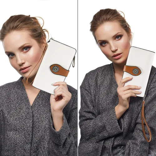Miniatura 5 de Travelambo Cartera de mujer con bloqueo RFID para tarjetas de crédito, cartera de cuero de gran capacidad