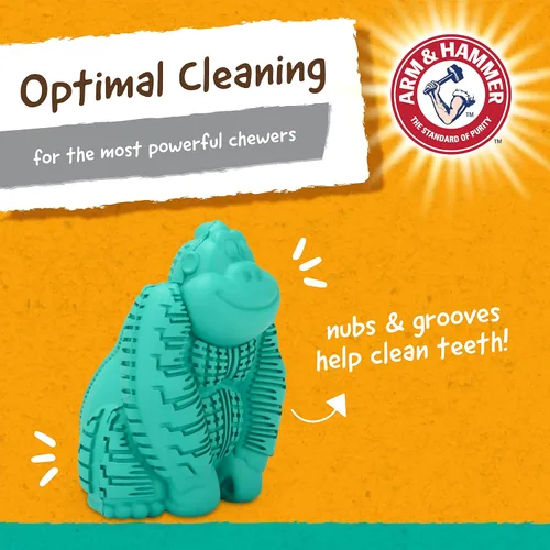 Miniatura 4 de Arm & Hammer Super Treadz. Cocodrilo y gorila. - Juguete para morder para perros El mejor juguete dental para morder para perros Reduce