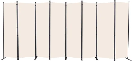 Miniatura 18 de CHOSENM Divisor de pared, 4 paneles divisores de habitación y pantallas de privacidad plegables con pies de soporte más anchos, pantalla de Gris