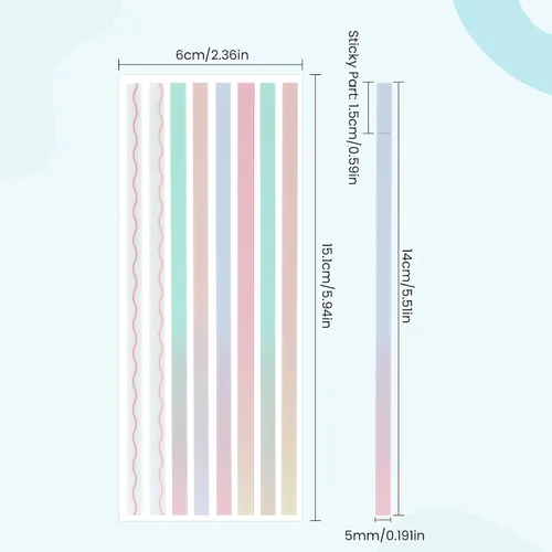 Miniatura 2 de NEWEST 960 tiras de resaltador transparentes para leer, pestañas de resaltador extraíbles degradadas para anotar libros, notas adhesivas de página