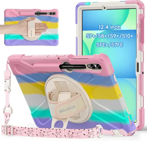 Miniatura 16 de BRAECNstock Funda para Samsung Galaxy Tab S10 Lite/ S10 FE/ S9 FE/ S9/ S8/ S7 5G Funda de 10.9"/11", Funda Protectora a Prueba de Golpes con Soporte