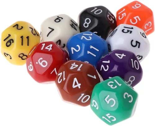 Miniatura 7 de 10 dados poliédricos D16 de 16 caras para juegos de mesa