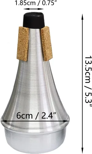 Miniatura 3 de Silenciador de práctica de latón, trompeta de aluminio, corcho, instrumento musical, parte (2 piezas (mudo+silenciador))