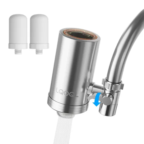 Filtro de agua para grifo de fregadero, purificador de agua de acero inoxidable 304 para fregadero de cocina, reduce PFAS, plomo, cloro y