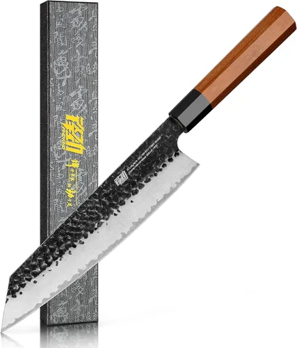 Miniatura 13 de Juego de cuchillos de chef FINDKING y protectores de borde, cuchillos de cocina de acero de alto carbono, porta cuchillos de nogal, para cocina