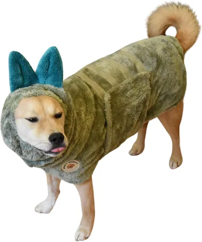 Miniatura 12 de DERPYCHAPPY Bata de Toalla Premium para Perros y Albornoz para Perros para Secar Perros Hecho en Corea Toalla de Baño de Microfibra Súper