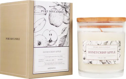 Aronica Velas seguras para mascotas con aroma a manzana, velas perfumadas de larga duración, velas de manzana Honeycrisp limpias, no tóxicas, velas