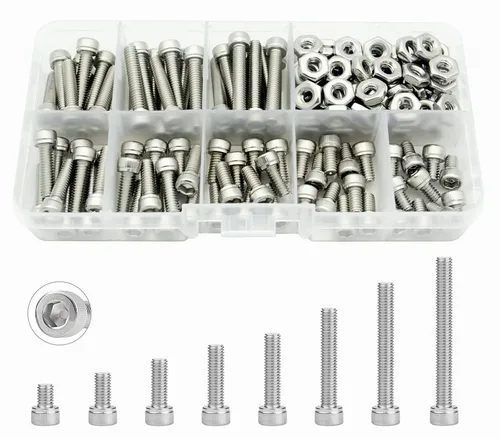 Miniatura 7 de #2-56 UNC Kit surtido de tornillos de cabeza hexagonal de acero inoxidable