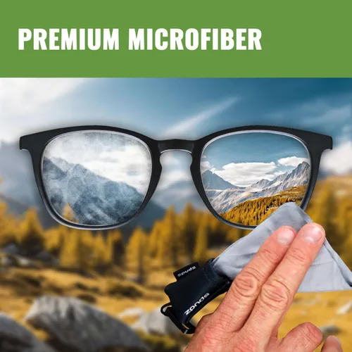 Miniatura 2 de SPUDZ Limpiador de lentes de microfibra ultra – Bolsa que se puede cerrar, con clip, lavable – para óptica, visores, gafas Alpine Mountain Camo, 6