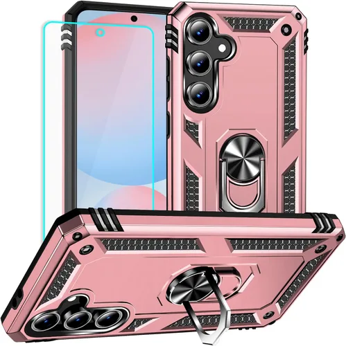 Miniatura 11 de Funda para Samsung Galaxy S24 FE: con protector de pantalla, fundas protectoras de grado militar con soporte de anillo de dedo para Samsung S24 FE