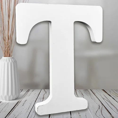 AOCEAN MAGA Letras de madera blanca de 8 pulgadas, letras de madera sin terminar para pared, letras decorativas de pie en rodajas, decoración de