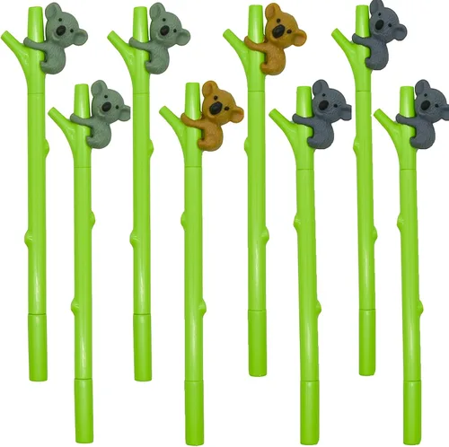 24 bolígrafos de koala de gel novedosos con diseño de animales, bolígrafo de árbol de escalada de koala de 0.020 in para escuela, oficina, fiesta,