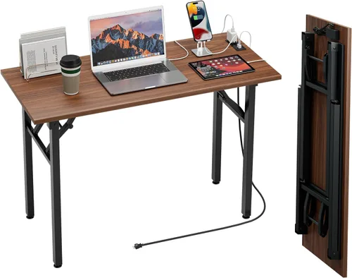 Miniatura 29 de TEMI Mesa de Computadora Pequeña Mesa Plegable - Escritorio de Oficina Plegable de 35.8", Sin Ensamblaje, Perfecto para Espacios Pequeños