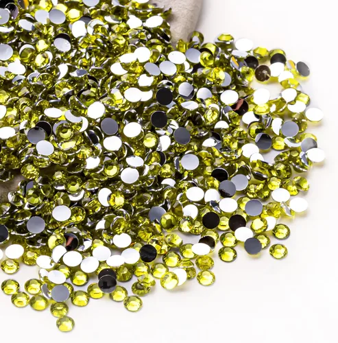 Miniatura 11 de Diamantes de imitación AB verdes a granel, 5000 piezas de diamantes de imitación de fondo plano redondos de gelatina AB sin fijación térmica, gemas