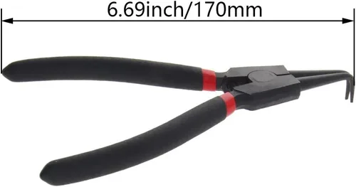 Miniatura 2 de Utoolmart Mango recubierto de plástico de acero de alto carbono de 7 pulgadas de 90 grados, alicates de circlip doblado externo, 1 unids