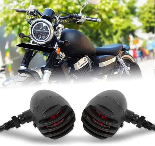Miniatura 9 de DREAMIZER Señales de giro universales para motocicleta, luz indicadora de conducción negra, lámpara de freno para motos de motor y ATV - luz ámbar