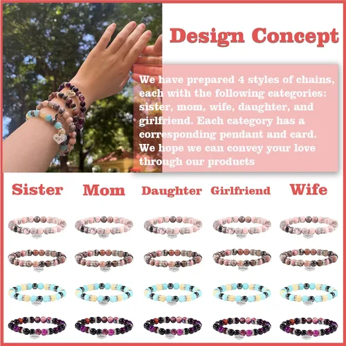 Miniatura 5 de Junyovin Pulsera de regalo para mujeres, mamá, esposa, hermana, novia, hija, cumpleaños, Acción de Gracias, Navidad, Año Nuevo, Día de la Madre, San