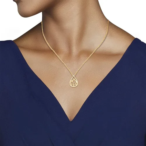 Miniatura 16 de Jewelili - Collar con colgante de plata de ley o oro rosa o amarillo sobre plata, cadena de eslabones de 18 pulgadas