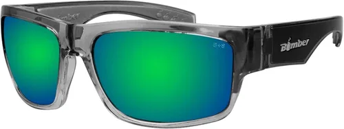 BOMBER Lentes de sol de seguridad para hombre, marco de cristal de 2 tonos con lente de espejo verde, compatible con z87, protección UV, lente de